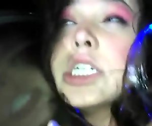 College Girl Fucked On The Hood Of Her BFs Car At Outdoor Rave