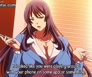 Hentai student uses his phone to fuck busty schoolgirls
