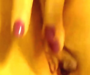 Fingering Her Pussy in Bed with Her Lovely Nails