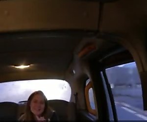 British taxi gf wanking off cabbies cock