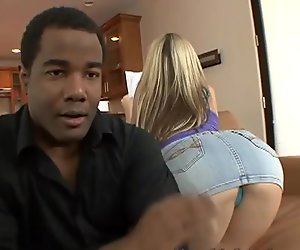 Horny blonde housewife nailed by horny black stag