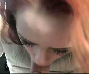Nasty redhead gets banged and jizzed on her hairy muff