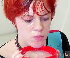 Redhead teen rough sex and young model punishment Cummie, the Painal Cum Cat
